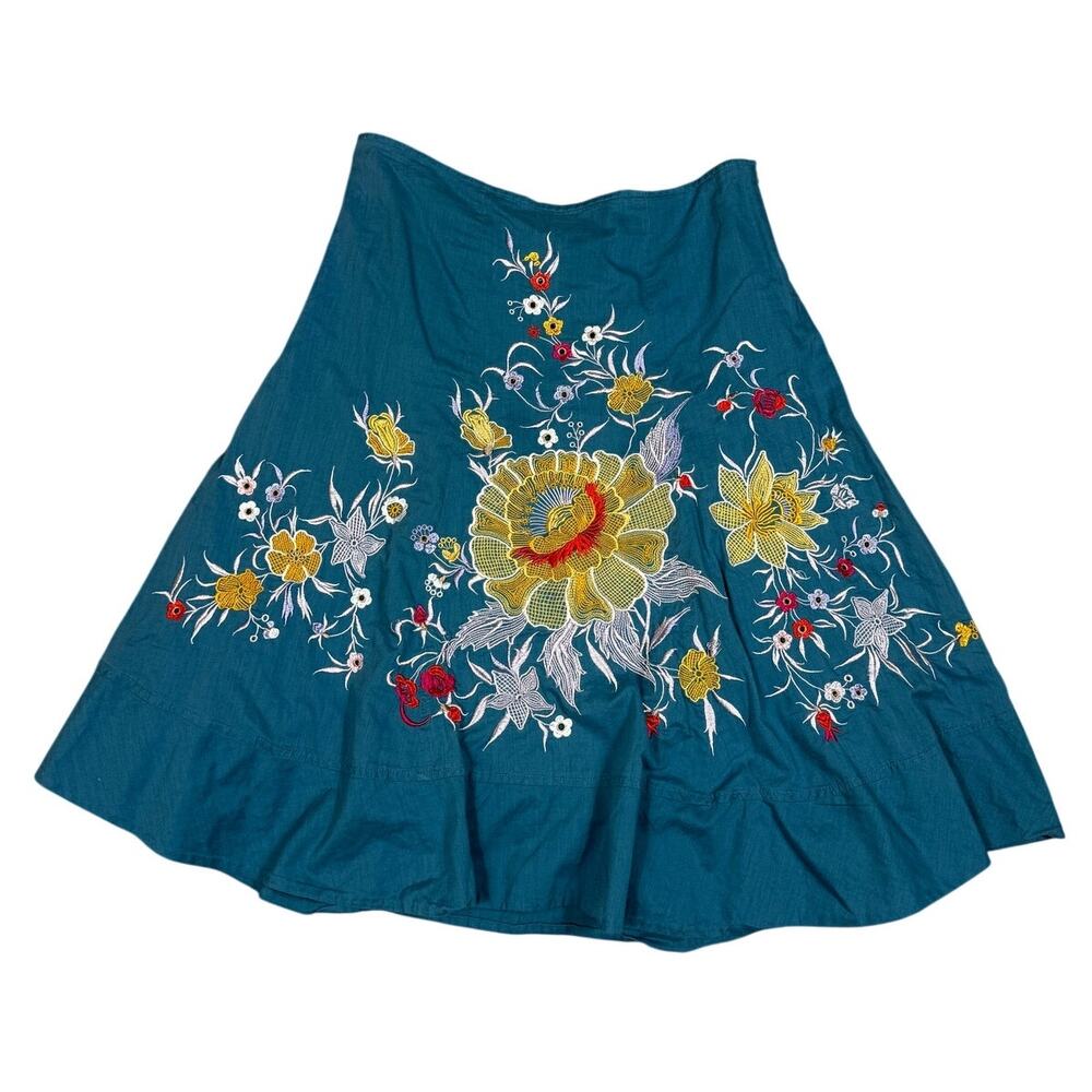 Salt & Pepper Womens Size M Embroidered Floral Skirt